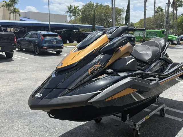 Slide: The Image of 2024 Yamaha WaveRunner FX Limited SVHO with audio system in a parking lot. - 6