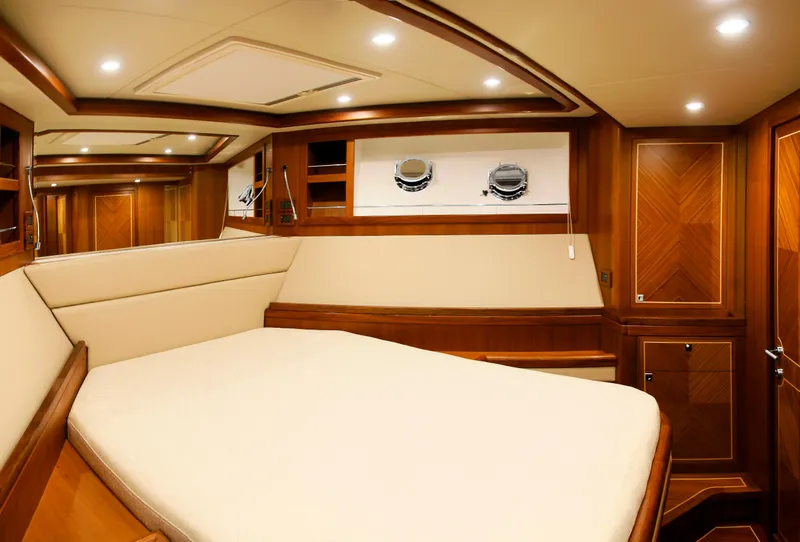 Slide: The Image of Luxurious cabin interior of 2026 Selene 60 Ocean Explorer yacht with wood finish. - 20