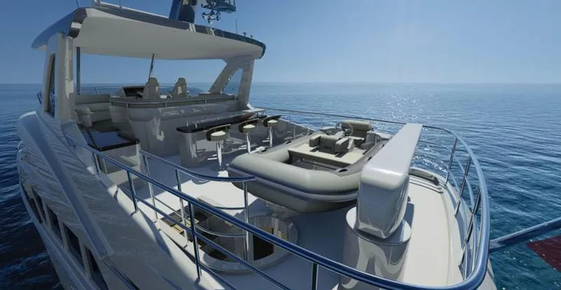 Slide: The Image of Luxurious 2026 Selene 60 Ocean Explorer yacht on serene ocean waters. - 26