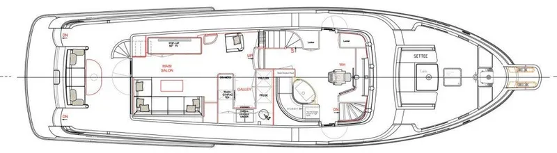 Slide: The Image of Floor plan of 2026 Selene 60 Ocean Explorer yacht, showcasing interior layout and design. - 29
