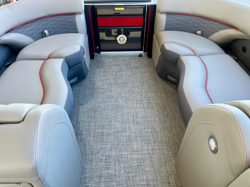 Slide: The Image of 2024 Barletta CORSA 23UCA boat interior with luxurious seating and modern design. - 28