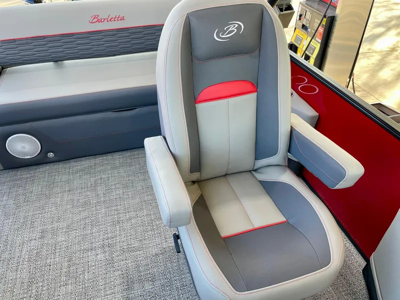 Slide: The Image of 2024 Barletta CORSA 23UCA boat interior with premium seating. - 35