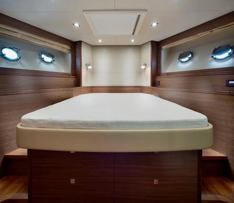 Slide: The Image of Luxurious cabin interior of 2026 Selene 72 Classic Explorer yacht with modern design. - 19