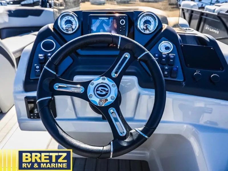 Slide: The Image of 2024 L-F DLZ BAR boat steering wheel and dashboard at Bretz RV & Marine. - 15