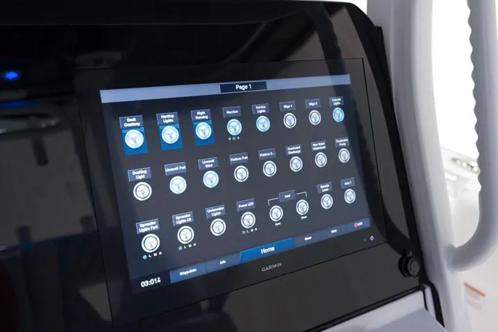 Slide: The Image of Touchscreen control panel on 2024 Sportsman Open 282 boat. - 3