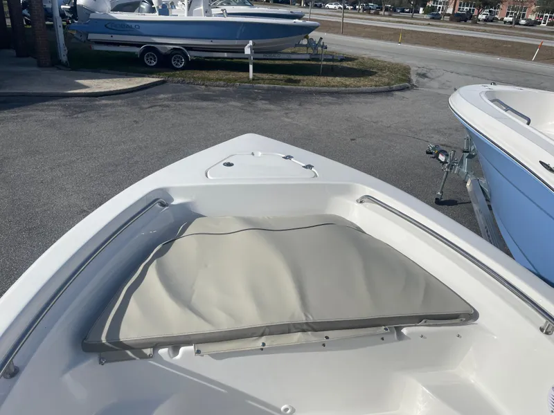 Slide: The Image of 2024 Key West 189 FS boat bow with cushioned seating. - 14