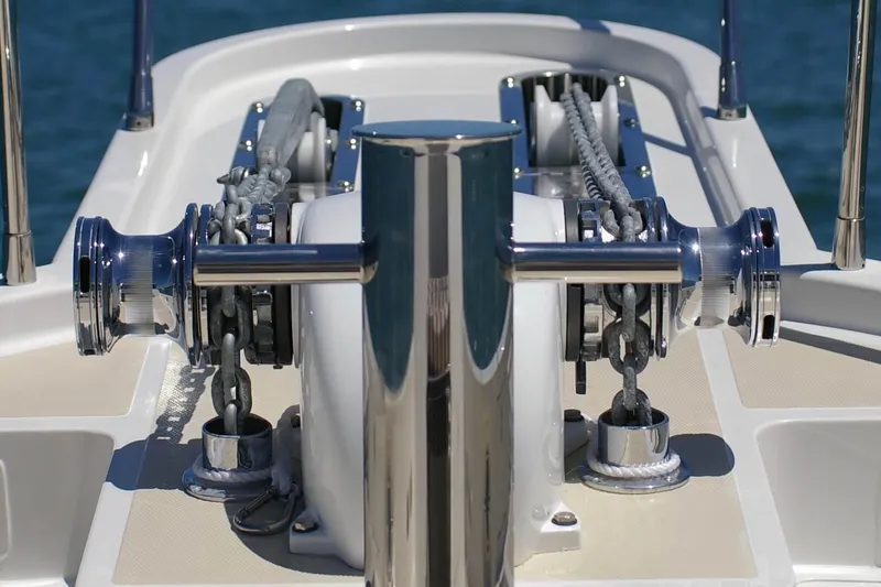 Slide: The Image of Selene 60 Classic Explorer 2026 yacht deck with anchor windlass system. - 20