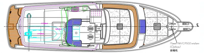 Slide: The Image of Top view schematic of 2026 Selene 60 Classic Explorer yacht layout. - 30