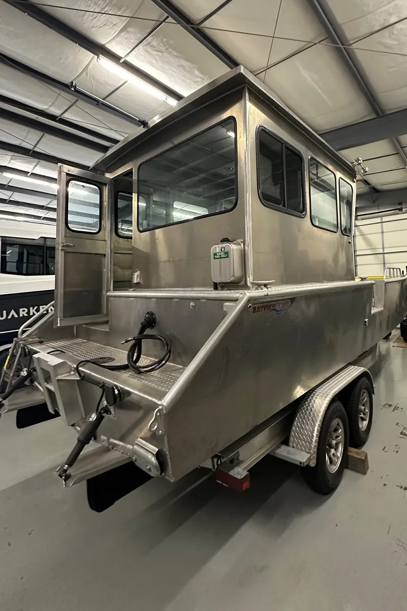 Slide: The Image of 2024 Bayview Boats 26 Landing Craft in a warehouse. - 18