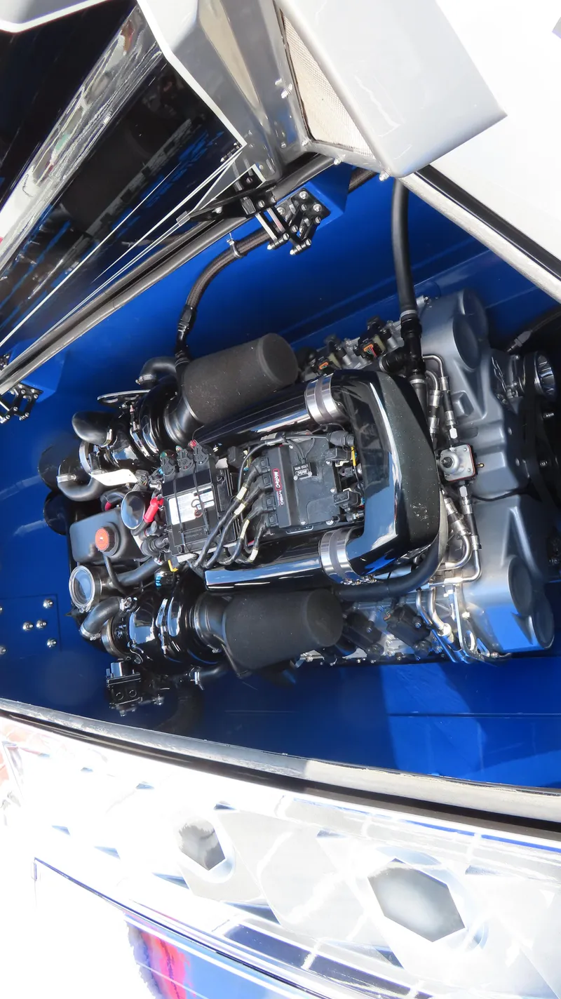 Slide: The Image of 2020 Outerlimits 46SC engine compartment with high-performance engine. - 31