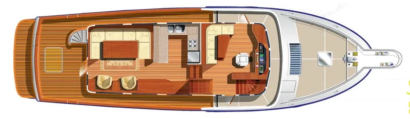 Slide: The Image of Selene 54 Classic Explorer 2026 yacht floor plan, featuring spacious interior and deck layout. - 16