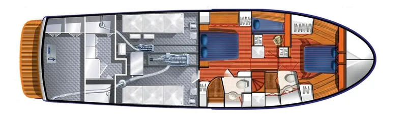 Slide: The Image of Floor plan of 2026 Selene 54 Classic Explorer yacht, showcasing interior layout. - 18