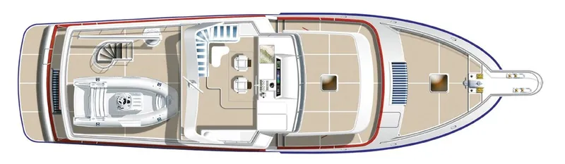 Slide: The Image of Top view of 2026 Selene 54 Classic Explorer yacht layout. - 20