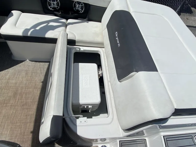 Slide: The Image of 2019 Bryant Speranza boat with open storage compartment and cooler. - 14