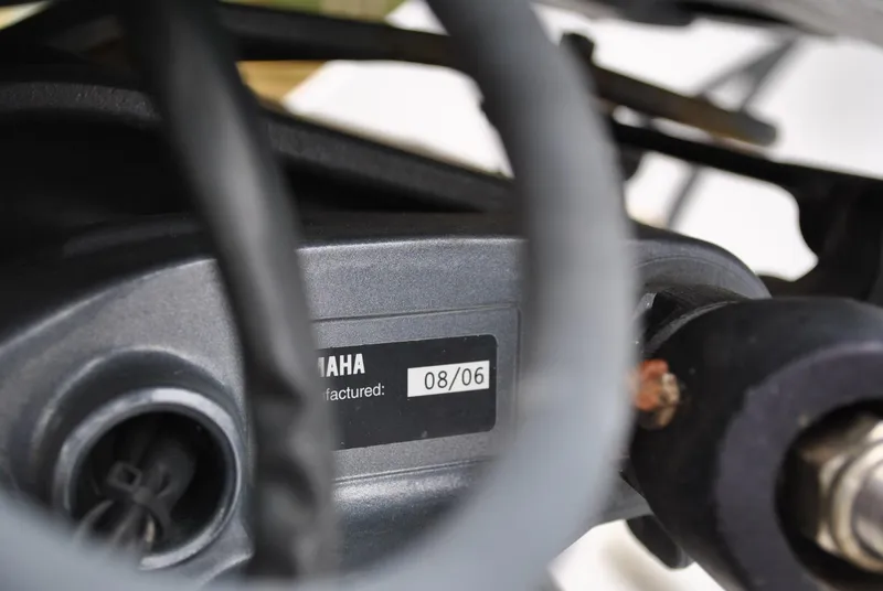 Slide: The Image of Close-up of Yamaha engine part with manufacturing date label, August 2006. - 19