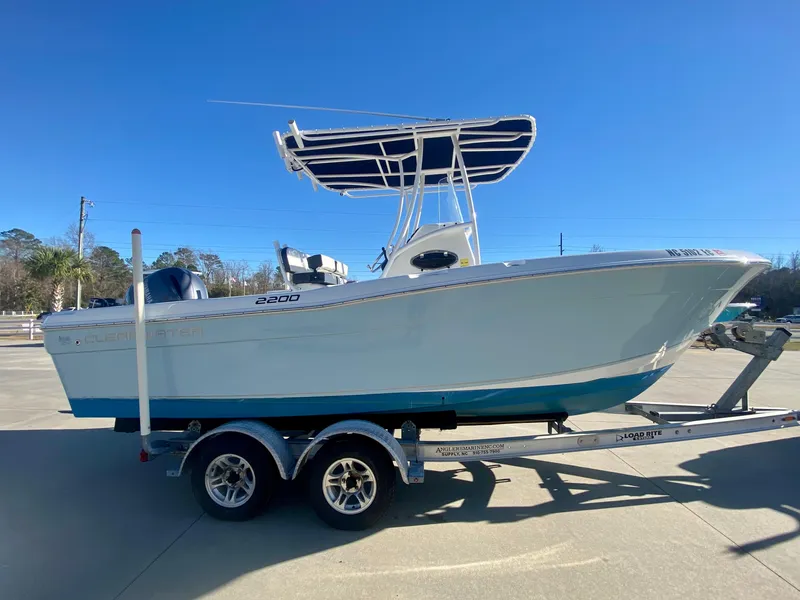 Slide: The Image of 2016 Clearwater 2200CC center console boat on trailer. - 0
