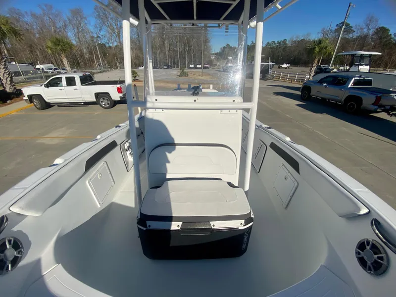 Slide: The Image of 2016 Clearwater 2200CC boat interior with seating and storage. - 21