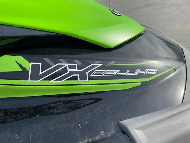 Slide: The Image of 2020 Yamaha WaveRunner VX Deluxe close-up, green and black design. - 4