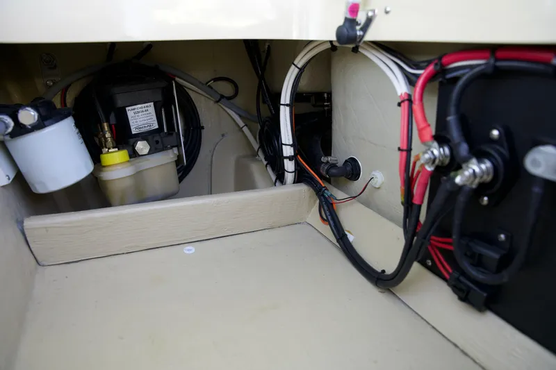 Slide: The Image of 2023 Cayo Boatworks 180 internal wiring and components. - 17