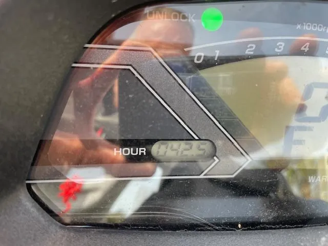 Slide: The Image of Close-up of 2020 Yamaha WaveRunner VX Deluxe hour meter showing 442.5 hours. - 8