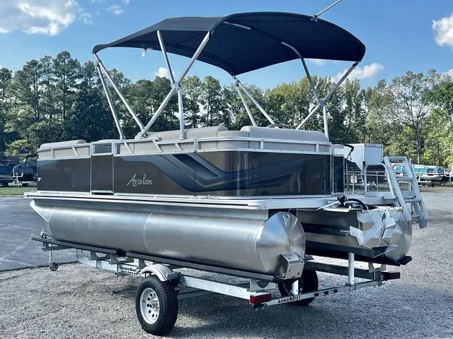 Slide: The Image of 2024 Avalon VTX 19 Cruise pontoon boat on trailer, in stock. - 3
