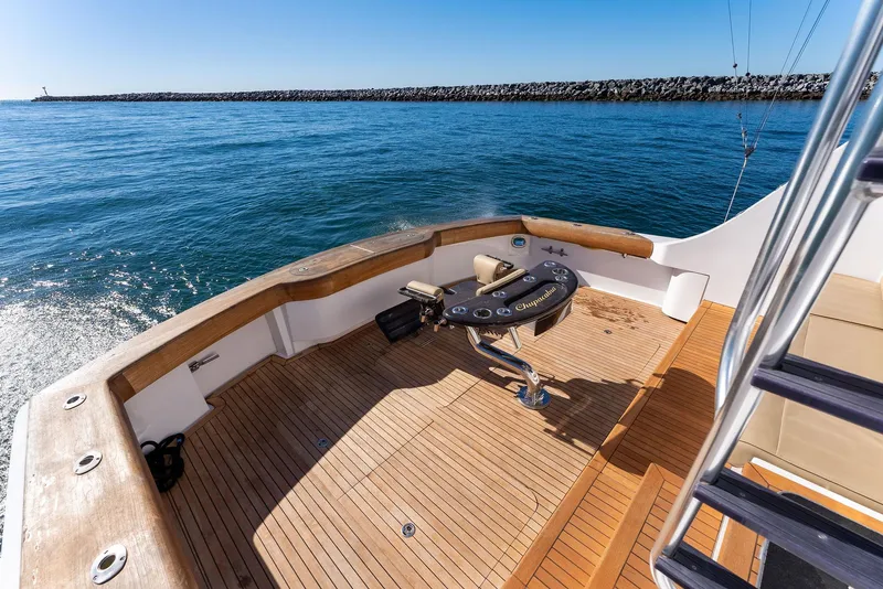 Slide: The Image of 2007 Hatteras 64 Convertible yacht deck with ocean view. - 48