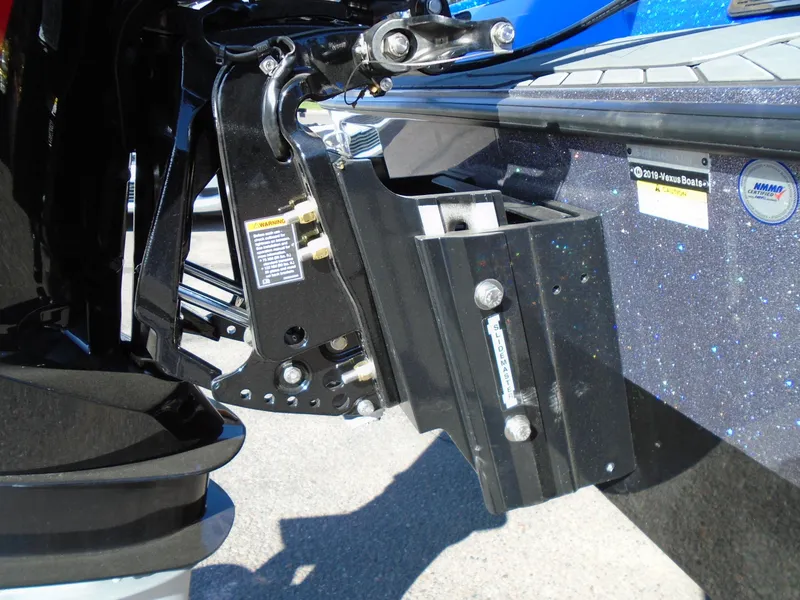 Slide: The Image of Close-up of the 2024 Vexus DVX20S boat's motor mount and transom. - 11