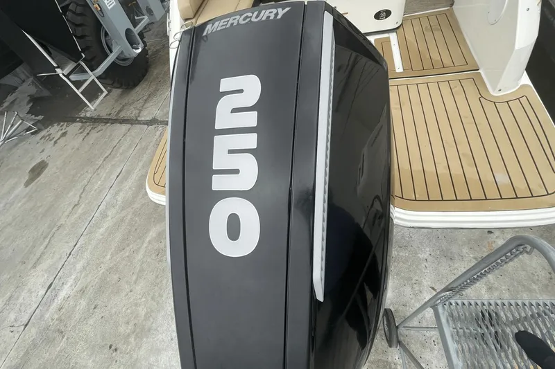 Slide: The Image of 2019 Sea Ray SDX 250 Outboard with Mercury 250 engine on teak deck. - 15