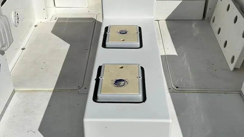 Slide: The Image of 2009 Eliminator 47' Cat boat interior with storage compartments. - 10