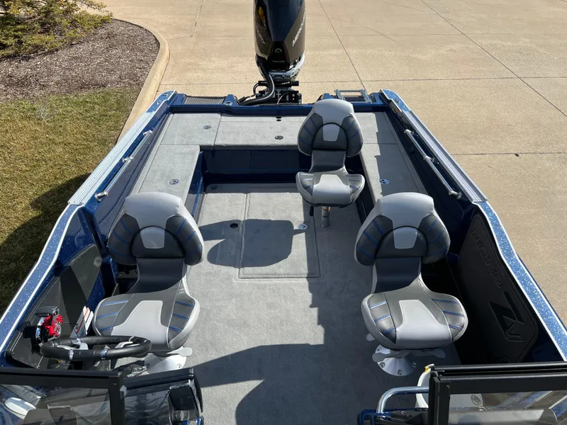 Slide: The Image of 2024 Nitro ZV21 fishing boat with four seats and a spacious deck. - 3