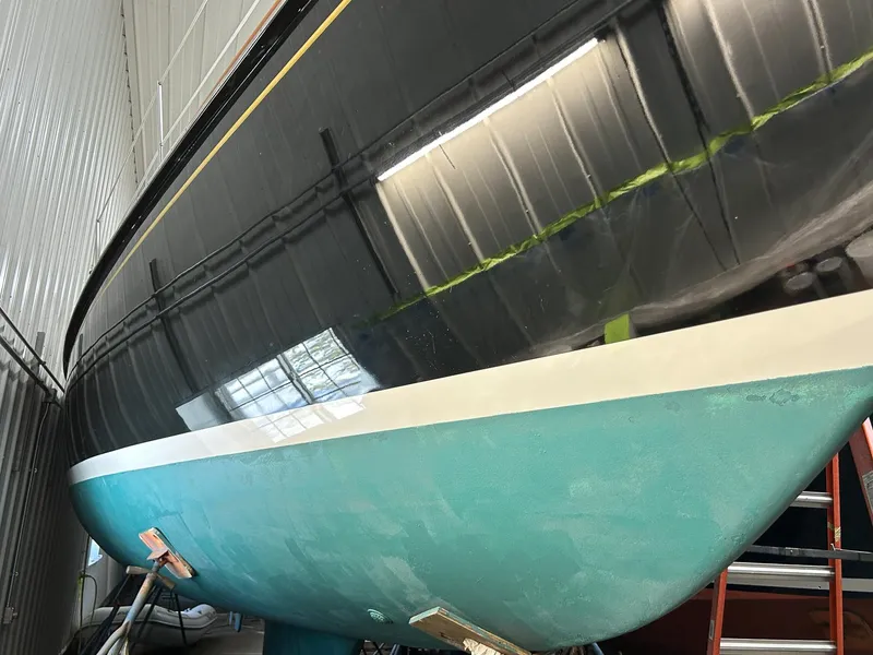 Slide: The Image of 1996 Hinckley Sou'wester 42 MKII yacht bathroom with shower, toilet, and sink. - 40