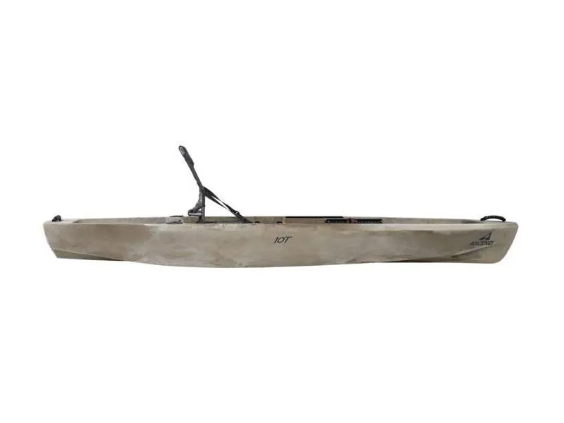 Slide: The Image of 2023 Ascend 10T Sit-On kayak, side view, beige color. - 5