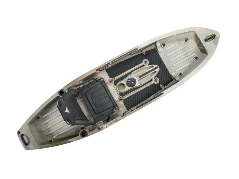 Slide: The Image of 2023 Ascend 10T Sit-On kayak, top view, featuring adjustable seat and spacious deck. - 6
