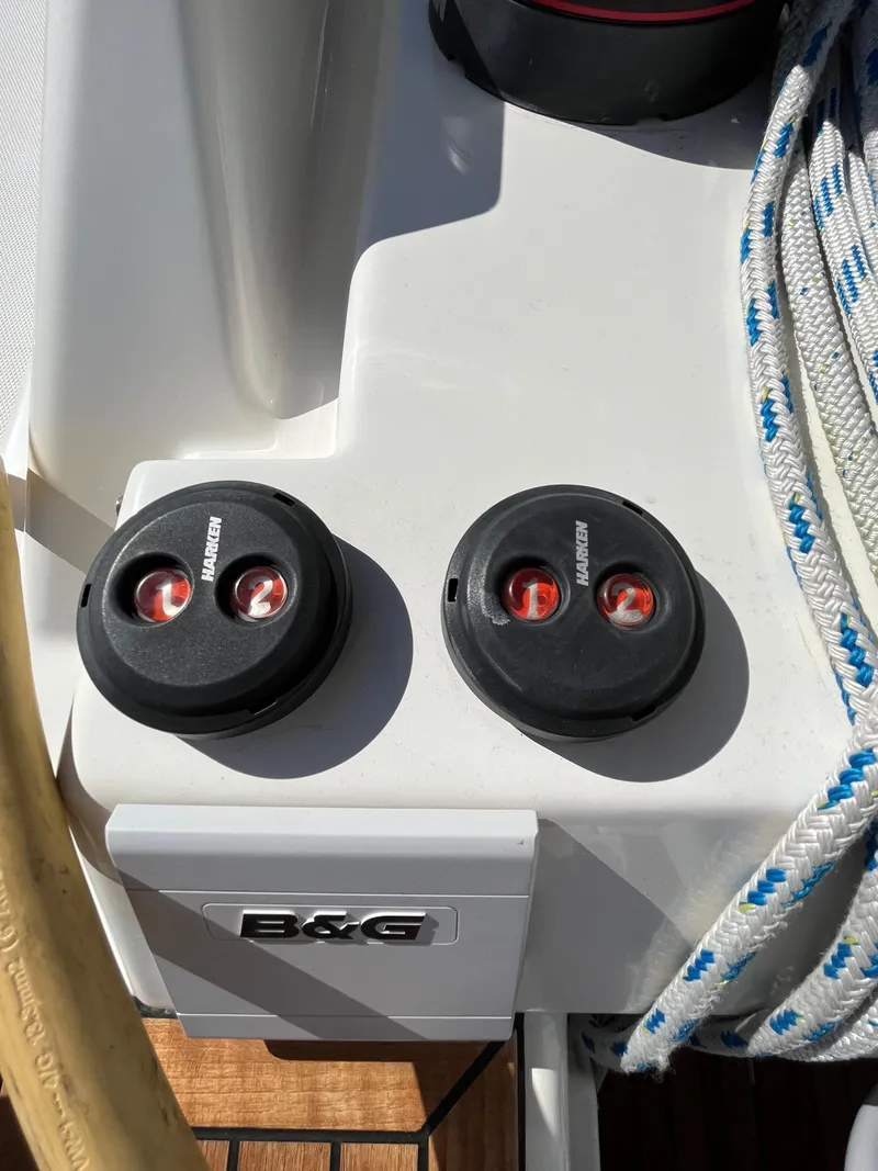 Slide: The Image of Bavaria C45 2021 yacht deck with B&G equipment and rope. - 21