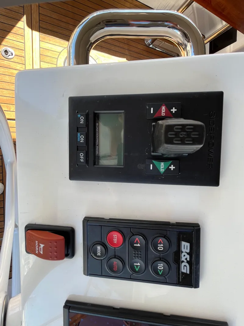Slide: The Image of Control panel of a 2021 Bavaria C45 sailboat with B&G navigation system. - 24