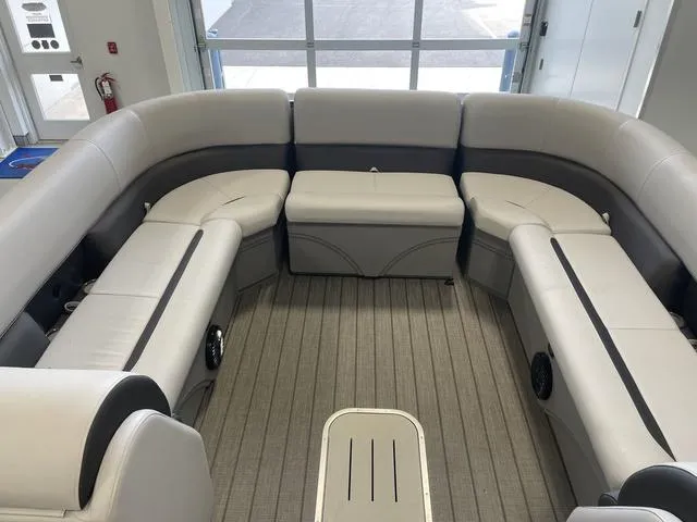 Slide: The Image of 2024 Bentley Pontoons Legacy 243 QSB 3/4 Tube interior seating area. - 6