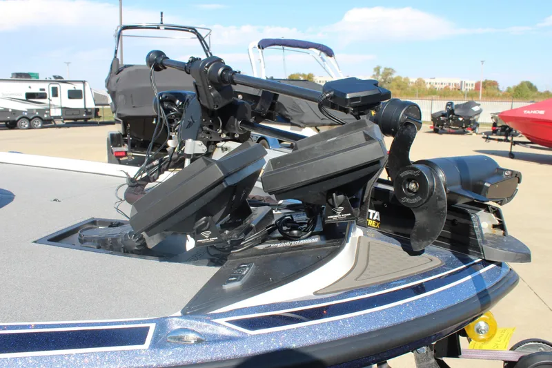 Slide: The Image of 2024 Nitro Z20 boat with advanced trolling motor and equipment on deck. - 23