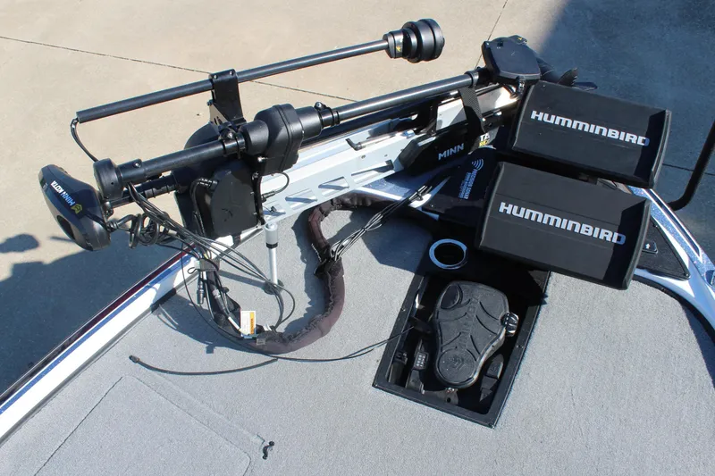 Slide: The Image of 2024 Nitro Z20 boat with Minn Kota trolling motor and Humminbird fish finders. - 32