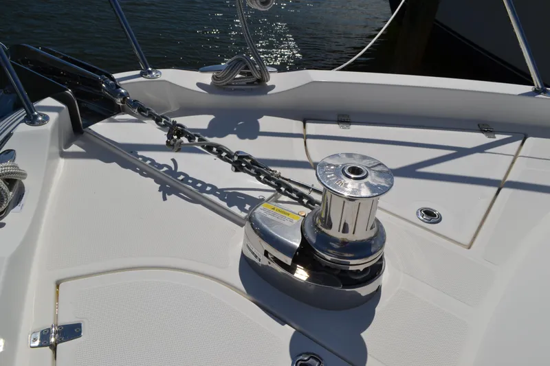 Slide: The Image of Anchor winch on 2022 Riviera Sport Yacht 5400 Platinum Edition deck. - 23