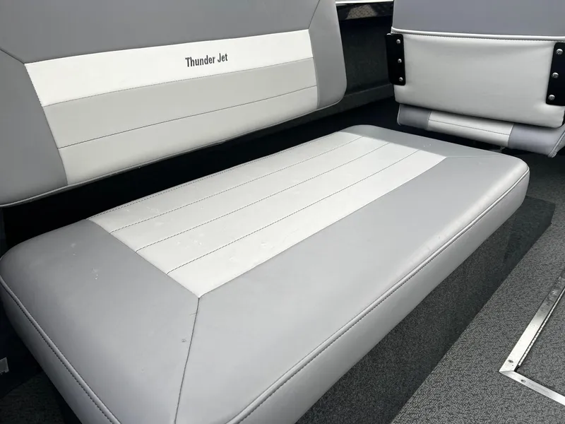 Slide: The Image of 2024 Thunder Jet 21 Chinook OS boat interior seating. - 15