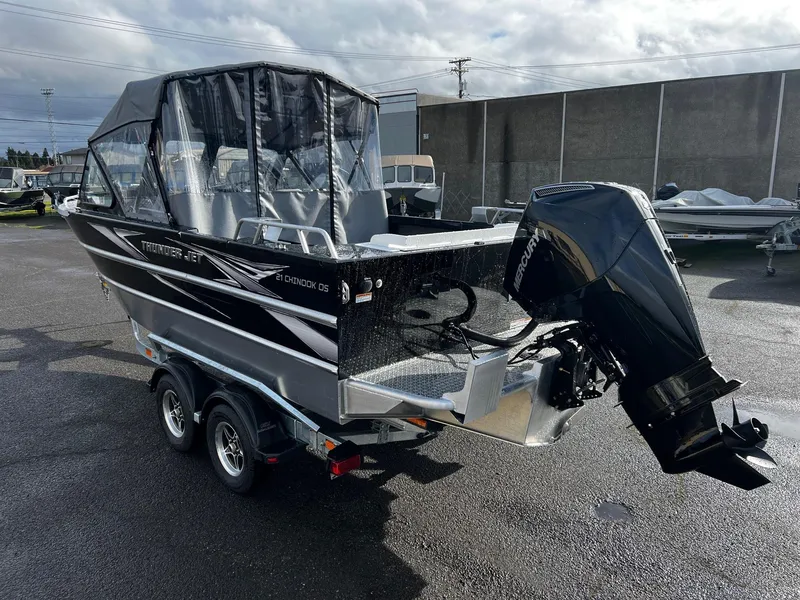 Slide: The Image of 2024 Thunder Jet 21 Chinook OS boat with outboard motor on trailer. - 4