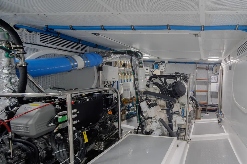 Slide: The Image of Engine room of 2026 Selene 49 Classic Explorer yacht, showcasing advanced machinery and piping. - 30