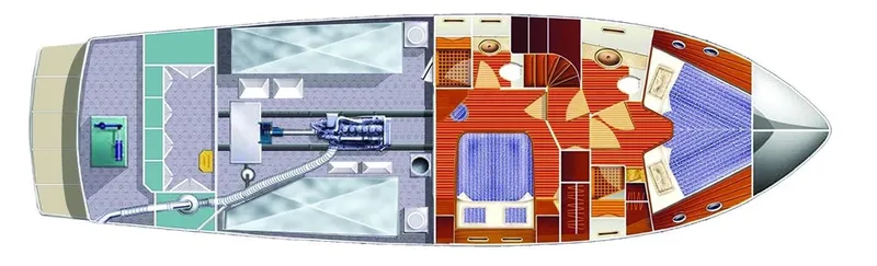 Slide: The Image of Floor plan of 2026 Selene 49 Classic Explorer yacht, showcasing interior layout and design. - 31