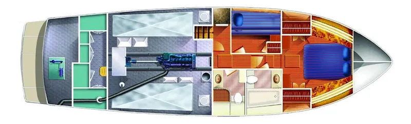 Slide: The Image of Floor plan of 2026 Selene 49 Classic Explorer yacht, showcasing interior layout and design. - 32