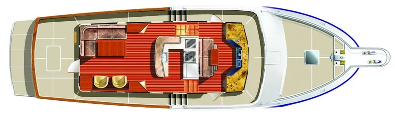 Slide: The Image of Top view of 2026 Selene 49 Classic Explorer yacht layout. - 34
