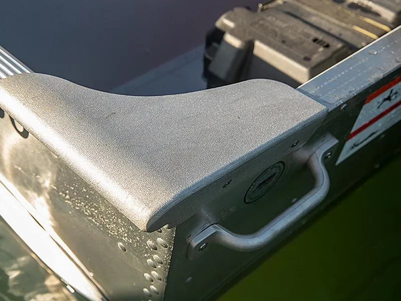 Slide: The Image of 2024 Lowe WV 1670 boat corner detail with handle. - 13