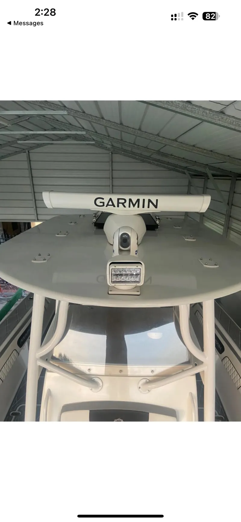 Slide: The Image of 2007 Fountain 38 CC Tournament Edition boat with Garmin radar. - 10