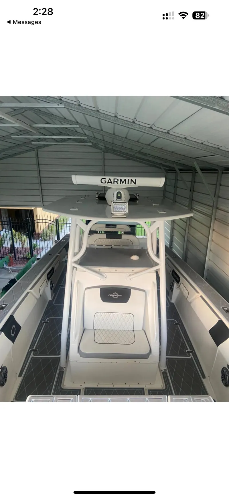Slide: The Image of 2007 Fountain 38 CC Tournament Edition boat with Garmin navigation system. - 11