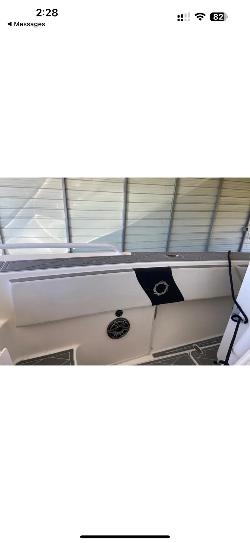 Slide: The Image of 2007 Fountain 38 CC Tournament Edition boat interior with storage compartments. - 14