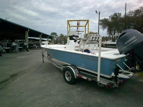 Slide: The Image of 2023 Sportsman Masters 207 boat on trailer with Yamaha outboard motor. - 5